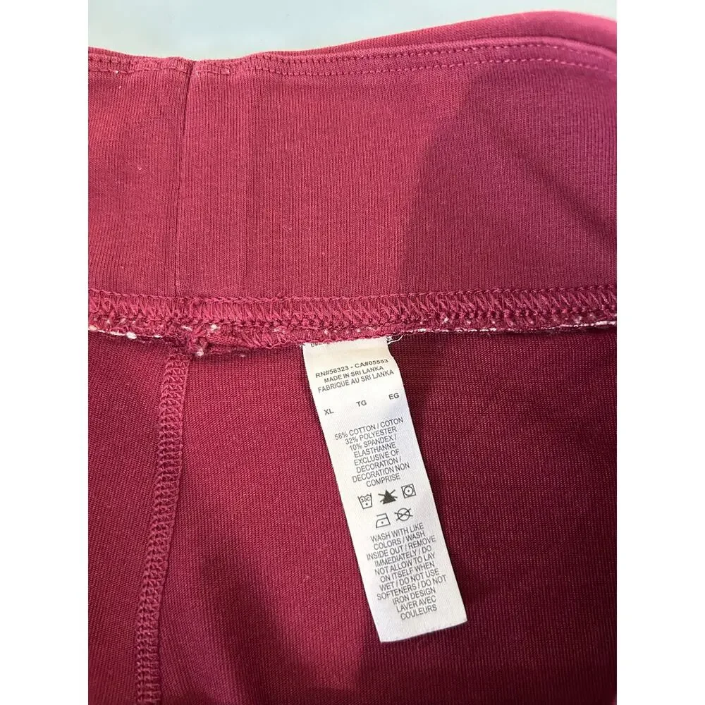 Nike maroon leggings womens XL cropped swoosh logo high waist